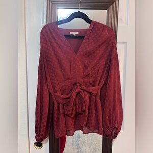 Max Studio red Polka Dog blouse